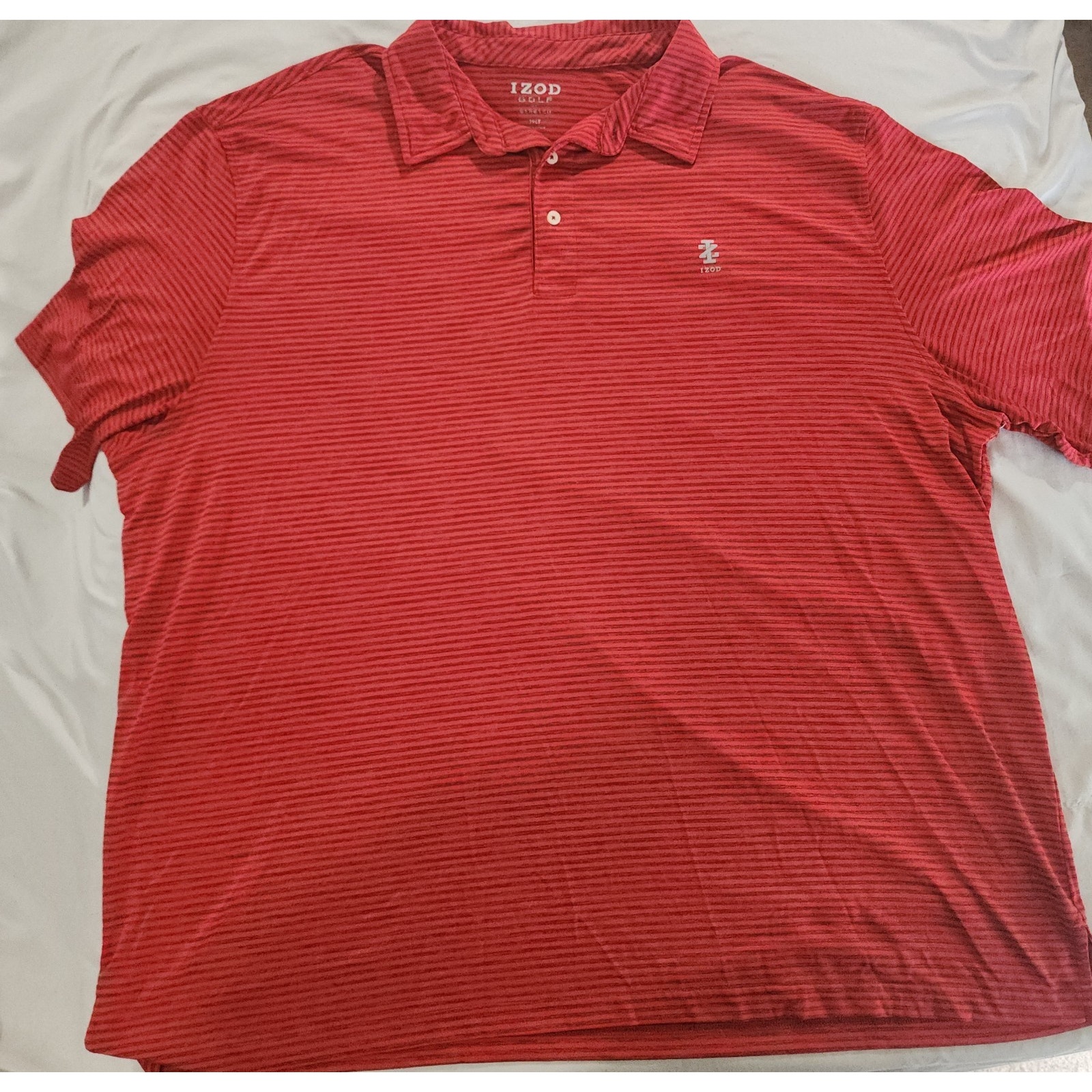 Izod Golf Mens Size 3xlt Heathered Red Short Sleeve Stretch Golf Polo Shirt